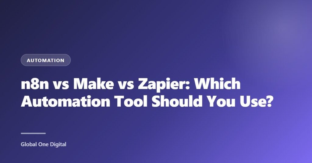 n8n vs Make vs Zapier: Which Automation Tool Should You Use?