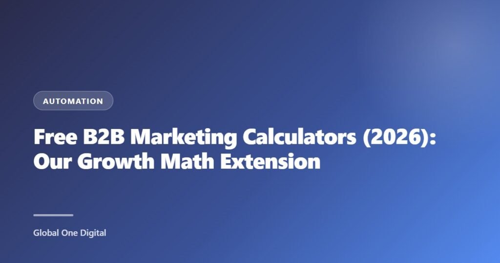 Free B2B Marketing Calculators (2026): Our Growth Math Extension