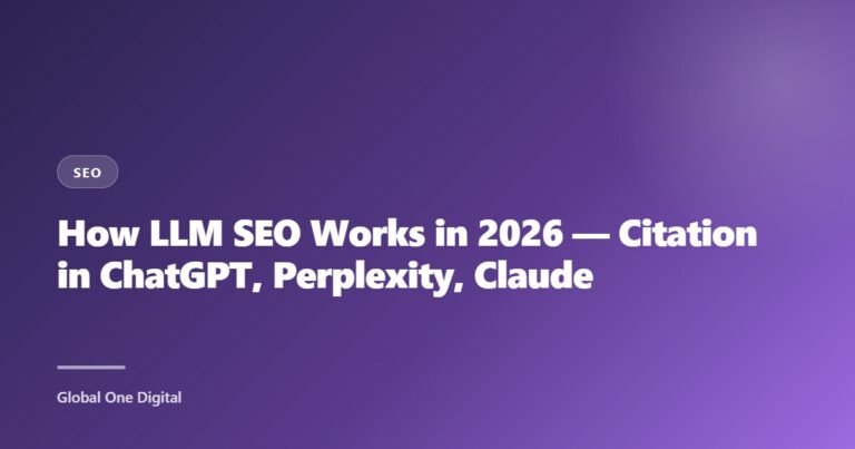 How LLM SEO Works in 2026 — Citation in ChatGPT, Perplexity, Claude