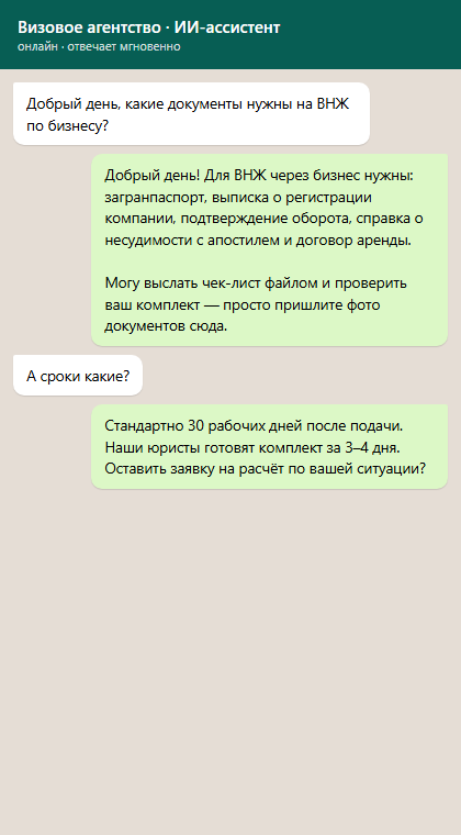 ИИ-ассистент для юристов и визовых агентств